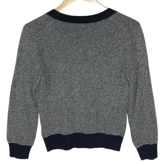 J CREW Women’s Cashmere Black and Gray Jeweled Button front Cardigan - Picture 4 of 4